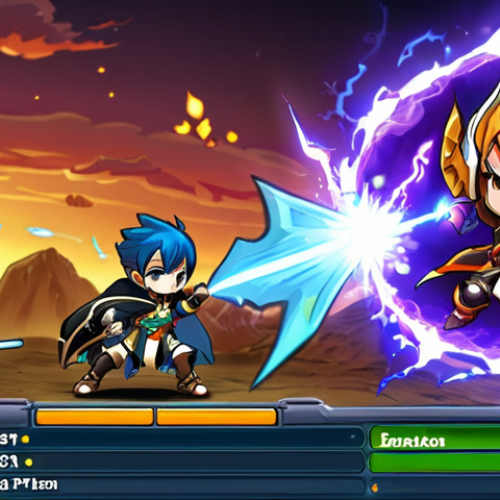 Home 4 Hero Class in Action**
Prompt: A vibrant, action-packed scene of a Hero class Warrior in MapleStory Reboot, mid-combo. Focus on the character's strength and dynamic movement. The background should show a training map with multiple monsters being defeated. Include visual elements like glowing effects from skills and a sense of power.
**